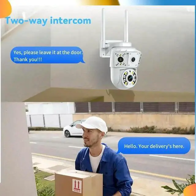 Alt view image 4 of 4 - Aomoproing Indoor/Outdoor Multi-Lens Binocular Wireless Surveillance Camera Two-Way Intercom Version 1080P Wireless Camera