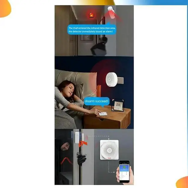 Alt view image 2 of 4 - Aomoproing Wireless 433Mhz Home Security System Burglar Alarm System Tuya Life Wireless Keyboard Works EU PLUG