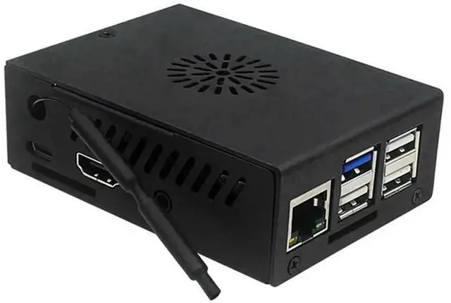 Alt view image 2 of 6 - Aomoproing Orange Pi 3B Chassis Fan Protection Case With Fan And Heatsink For Orange Pi 3B 2GB / 4GB / 8GB With Antenna