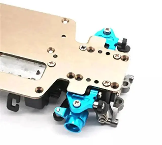 Alt view image 2 of 6 - Aomoproing 2 Set Metal Upgraded Parts Steering Cup Swing Arm Shock Absorber Plate Set For Wltoys P929 P939 K969 K979 K989 K999,Bl