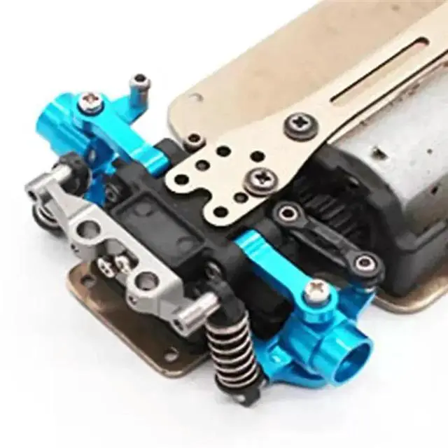 Alt view image 5 of 6 - Aomoproing 2 Set Metal Upgraded Parts Steering Cup Swing Arm Shock Absorber Plate Set For Wltoys P929 P939 K969 K979 K989 K999,Bl