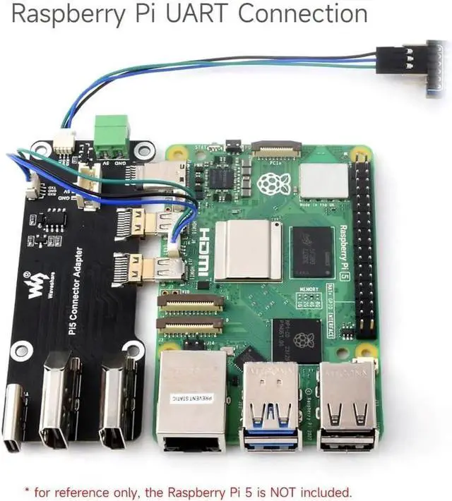 Main image of Waveshare Micro HDMI to HDMI Multifunctional Adapter, Compatible with Raspberry Pi 5/4B, Dual 4K Outputs, Power Via Type-C Port or Screw Terminal