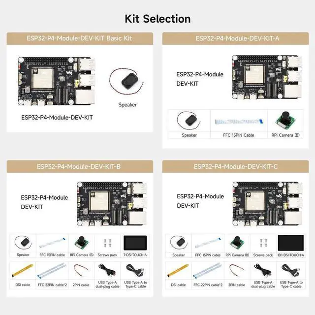 Alt view image 7 of 7 - Waveshare ESP32-P4-Module High-Performance Development Board, Based On ESP32-P4 and ESP32-C6, Supports Wi-Fi 6 and Bluetooth 5/BLE, Includes Speaker