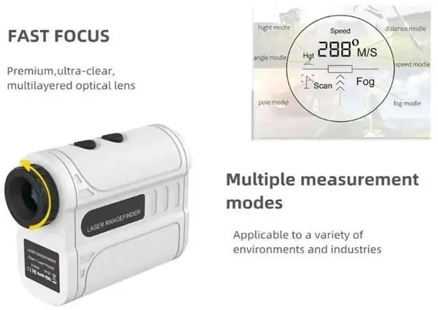 Alt view image 2 of 4 - Aomoproing Golf Laser Rangefinder Outdoor 500M Telescope With Flag-Lock Slope Pin Distance Meter For Golfing Hunting Monocular