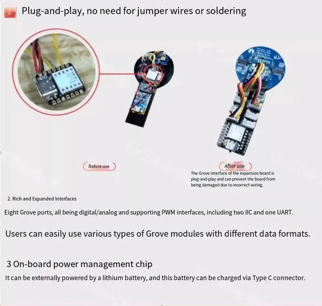 Alt view image 7 of 7 - Seeed StudioXIAO expansion board, Grove Shield adapter board and charging board are plug-and-play