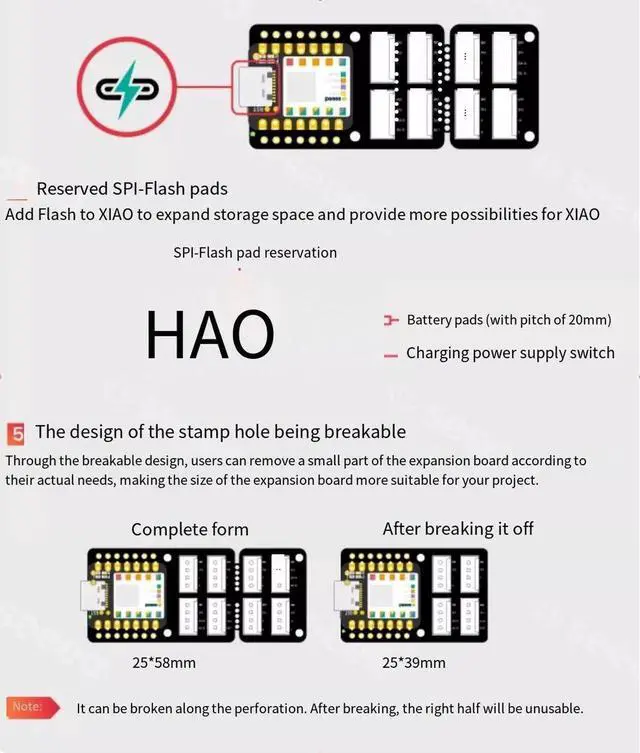 Alt view image 5 of 7 - Seeed StudioXIAO expansion board, Grove Shield adapter board and charging board are plug-and-play