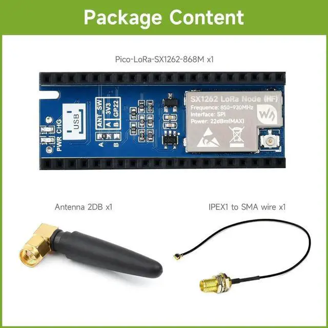 Alt view image 3 of 6 - Pico SX1262 LoRa Node Module, Compatible with Raspberry Pi Pico, LoRaWAN Protocol Support, Long Range, Low Power, High Sensitivity Wireless Communication for IoT Projects