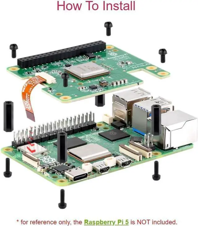 Alt view image 6 of 7 - Official Raspbery Pi AI HAT+, Build-in 13 Tops Hailo-8 AI Accelerator to Quickly Build A Wide Range of AI-Powered Applications, High-Performance AI HAT Suitable for Raspbery Pi 5 (RPi AI HAT+ (13T))