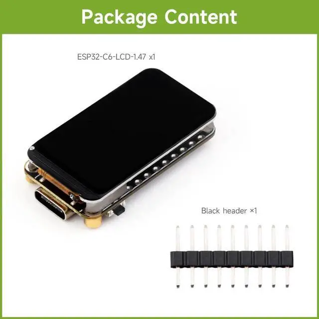 Alt view image 4 of 7 - ESP32-C6 1.47inch Display Development Board, 172×320, 262K Color, 160MHz Running Frequency Single-Core Processor, Supports Wi-Fi 6 & BLE, with Colorful RGB LED, ESP32 with Display