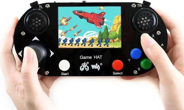 Main image of Game HAT, Compatible with Raspberry Pi 4B/3B/3B+/Zero/Zero W/Zero WH, Retro Gaming Console wth 3.5inch IPS Screen, Joystick, and Buttons, 480×320, Onboard Speaker and Earphone Jack