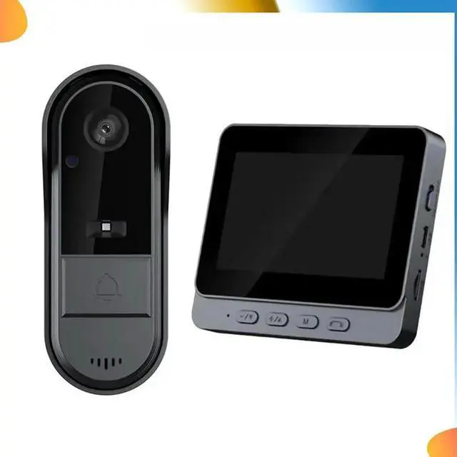 Aomoproing Wireless Waterproof Visual Doorbell IR Night Vision Door Bell HD 4.3Inch IPS Screen Video Home Door Bell Camera