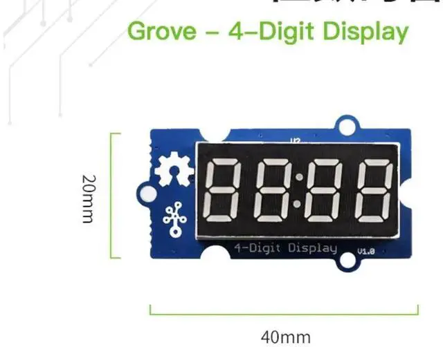 Alt view image 2 of 2 - Produced by Seeedstudio, Grove digit display 4-digit/four-digit digital tube display LED with Grove cable