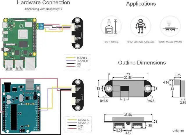 Alt view image 3 of 7 - TOF (Time of Flight) Laser Range Sensor TOF (Time of Flight) Laser Range Sensor Comes with Host Computer Assistant Software