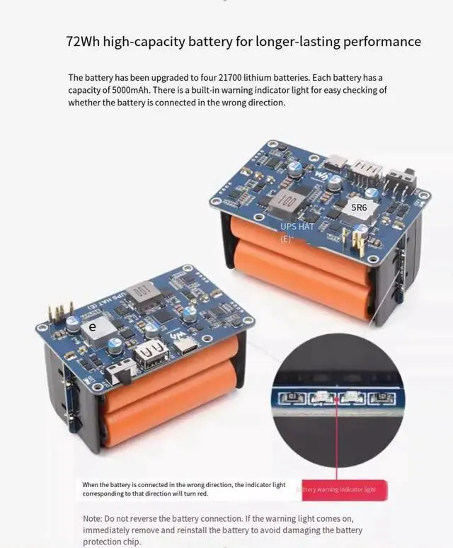 Alt view image 7 of 7 - Raspberry Pi 5 UPS Mobile Power Supply Module