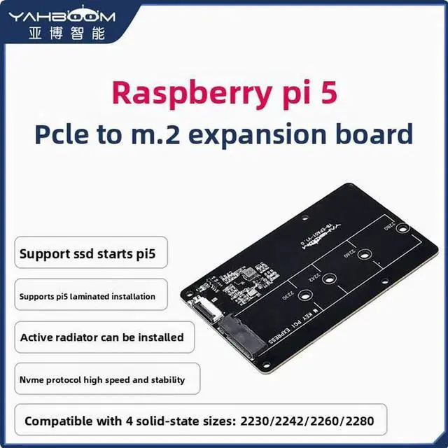 Alt view image 3 of 5 - Raspberry Pi 5 development board PCIe M.2 SSD package with 256GB M.2 hard drive 4GB