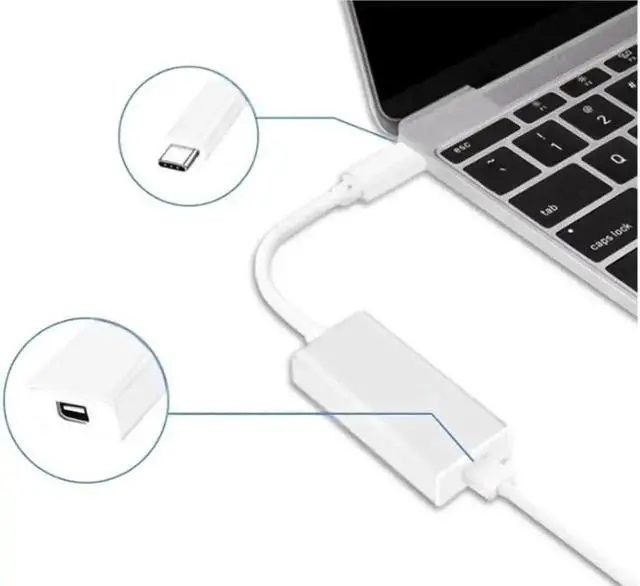 Alt view image 4 of 5 - Thunderbolt 3 To Thunderbolt 2 Adapter Type C Cable USB For Macbook Air Pro& White(1PC)