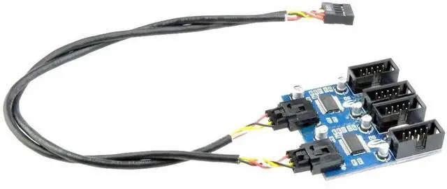 Main image of FOR 9pin USB header Male 1 to 2 4 Female Extension Cable Card Desktop 9-Pin USB HUB USB 2.0 9 pin Con tor Adapter Port Multilier