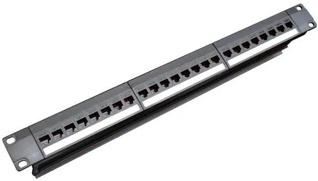 Main image of FOR 19Inch 1U Cabinet Rack Pass-Through 24 Port CAT6 Patch Panel RJ45 contact port(RJ45 contact port) Modular Frame