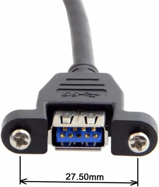 Alt view image 3 of 4 - Aomoproing super speed USB 3.0 panel mount Cable female To Male A M F extension cable 0.5m