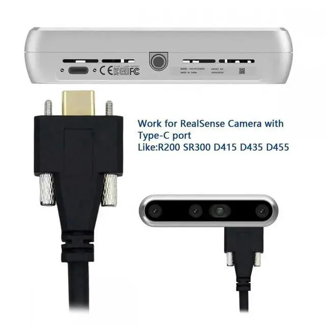 Alt view image 5 of 7 - USB 3.1 Type-C Male to Dual Thumbscrew Locking USB-C 10Gbps Data 4K Cable Panel Mount Type