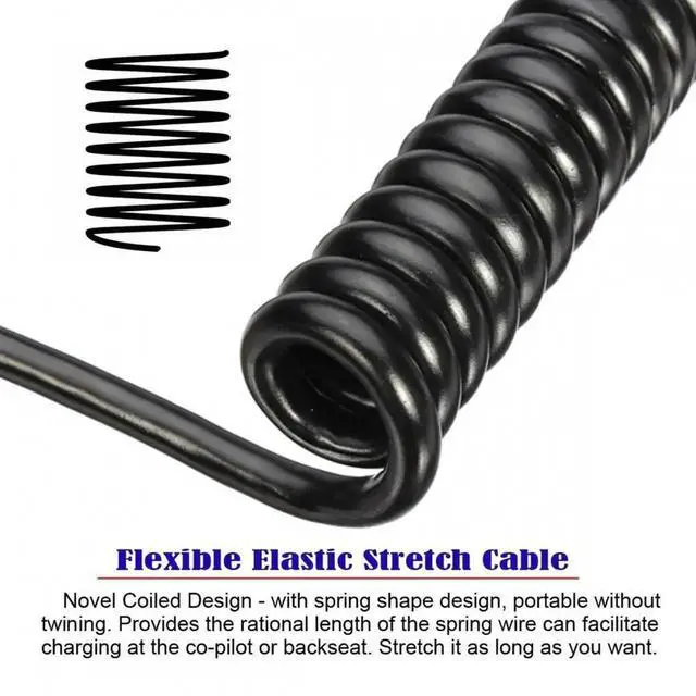 Alt view image 4 of 7 - Aomoproing USB-C Type-C Host to USB3.0-A Female OTG Stretch Coiled Cable 100cm Extension 5Gbps for Disk Phone Camera Data