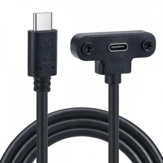 Main image of Aomoproing USB-C 480Mbps Type-C Male to Up Angled Female Extension Data Screw Locking Cable for Camera VR