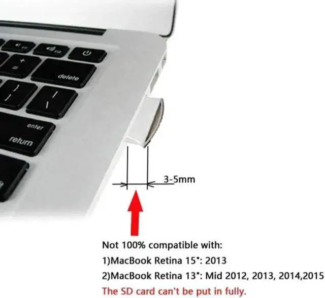 Alt view image 4 of 7 - Aomoproing Micro SD TF to SD Card Kit Mini Adaptor for Extra Storage Macbook Air / Pro / Retina White