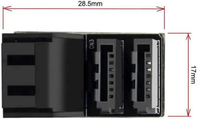 Alt view image 3 of 7 - Aomoproing 7Pin Female to 7Pin Male Vertical 90 Degree Angled Adapter Low Profile for Desktops SSD HDD Mainboard Motherboard