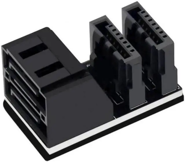 Alt view image 4 of 7 - Aomoproing 7Pin Female to 7Pin Male Vertical 90 Degree Angled Adapter Low Profile for Desktops SSD HDD Mainboard Motherboard