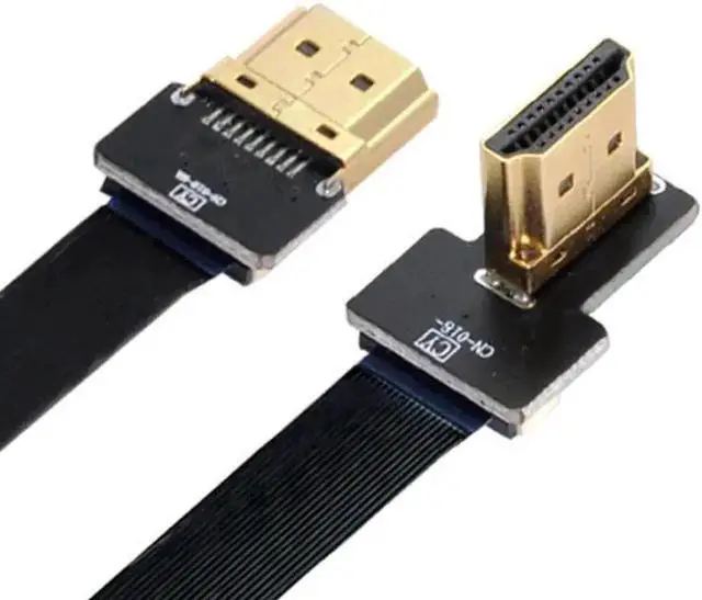 Alt view image 4 of 7 - Aomoproing FPV HDMI Male to Right Angled 90D HDMI Male HDTV FPC Flat Cable for FPV HDTV Multicopter Aerial Photography