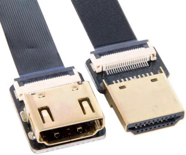 Alt view image 3 of 7 - Aomoproing Straight HDMI Type-A Male to Female FPC Flat Cable for HDTV Multicopter Aerial Photography