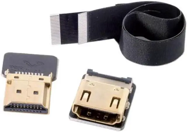 Alt view image 2 of 7 - Aomoproing Straight HDMI Type-A Male to Female FPC Flat Cable for HDTV Multicopter Aerial Photography
