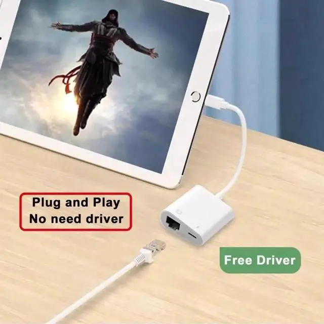 Alt view image 3 of 7 - Aomoproing Type C USB-C to 100Mbps Networking RJ45 with PD Power Charge Adapter Compatible with Laptop Tablet Phone