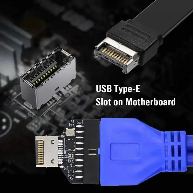 Alt view image 2 of 7 - Aomoproing Type-E IDC Socket USB 3.1 Front Panel Header to USB 3.0 20Pin Header Extension Adapter with CH334P for Desktop Motherboard