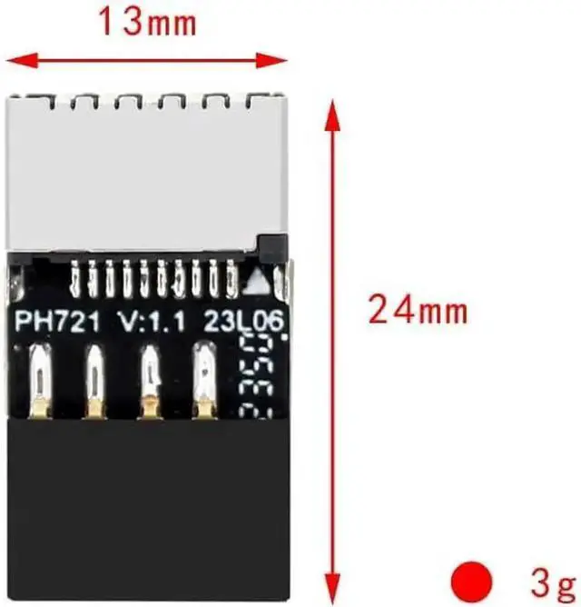 Alt view image 4 of 7 - Aomoproing PH721 Motherboard USB2.0 9PIN to Type-E Adapter Male to Famale Connector USB C Front Panel Socket (6Pcs)