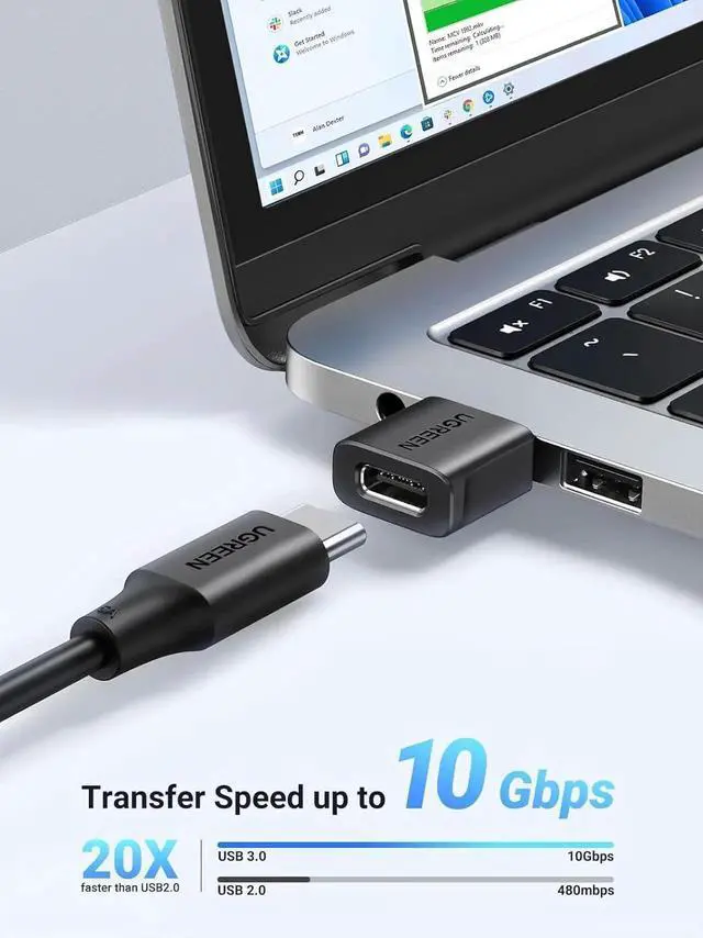 Alt view image 6 of 6 - Aomoproing UGREEN USB to USB C Adapter 3Pack, USB C Female to USB Male Adapter 10Gbps Type C Converter for iPhone 17 16 15 14 13 Plus Pro Max,iPad Air Mini 6 7,Samsung Galaxy S23 S24,Pad Air,Black