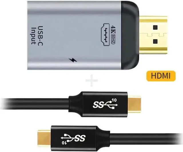 Alt view image 3 of 3 - Aomoproing 100W 10Gbps Cable & USB-C Type C Female Source to HDTV Sink HDTV & PD Power Adapter 4K 60hz 1080p for Phone & Laptop