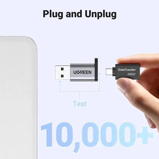 Alt view image 3 of 7 - UGREEN 10Gbps USB C Female to USB Male Adapter 2 Pack, Type C to USB A Charger Cable Converter Compatible with Apple Watch iPhone 15 14 13 AirPods 3 MacBook Samsung Galaxy Note Google Pixel etc Gray