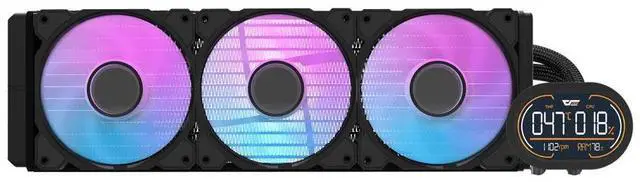 Main image of darkFlash DH360D, 360mm AIO Liquid CPU Cooler w/ Display Screen, ARGB PWM Fans, Copper Water Block, Intel & AMD Support,Black