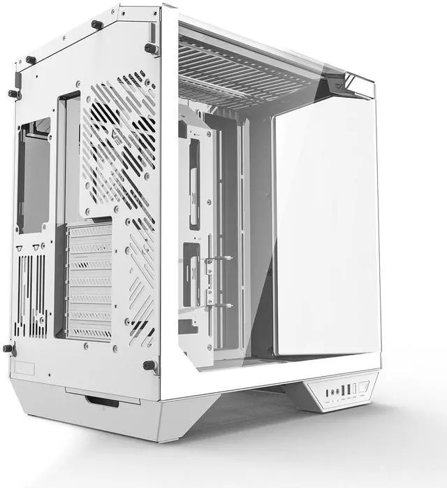 Alt view image 4 of 7 - darkFlash DY470, Full-Tower ATX Gaming Case, Dual-Chamber Back-Plug Layout, Panoramic Tempered Glass Side Panel, Supports 2×360mm Radiators, RTX 40 Series Compatible,White