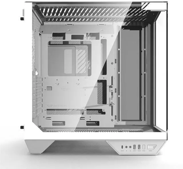 Alt view image 2 of 7 - darkFlash DY470, Full-Tower ATX Gaming Case, Dual-Chamber Back-Plug Layout, Panoramic Tempered Glass Side Panel, Supports 2×360mm Radiators, RTX 40 Series Compatible,White