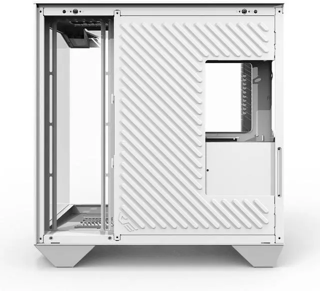 Alt view image 7 of 7 - darkFlash DY470, Full-Tower ATX Gaming Case, Dual-Chamber Back-Plug Layout, Panoramic Tempered Glass Side Panel, Supports 2×360mm Radiators, RTX 40 Series Compatible,White