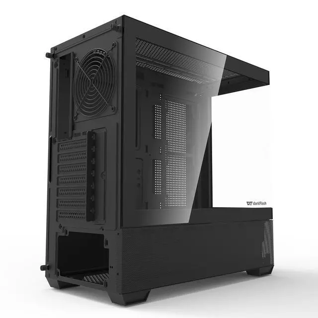 Alt view image 3 of 7 - darkFlash DS900 Air, ATX Mid-Tower Gaming PC Case, Dual Tempered Glass, Mesh Front Panel, Type-C Port, Supports 360mm Liquid Cooling,Black