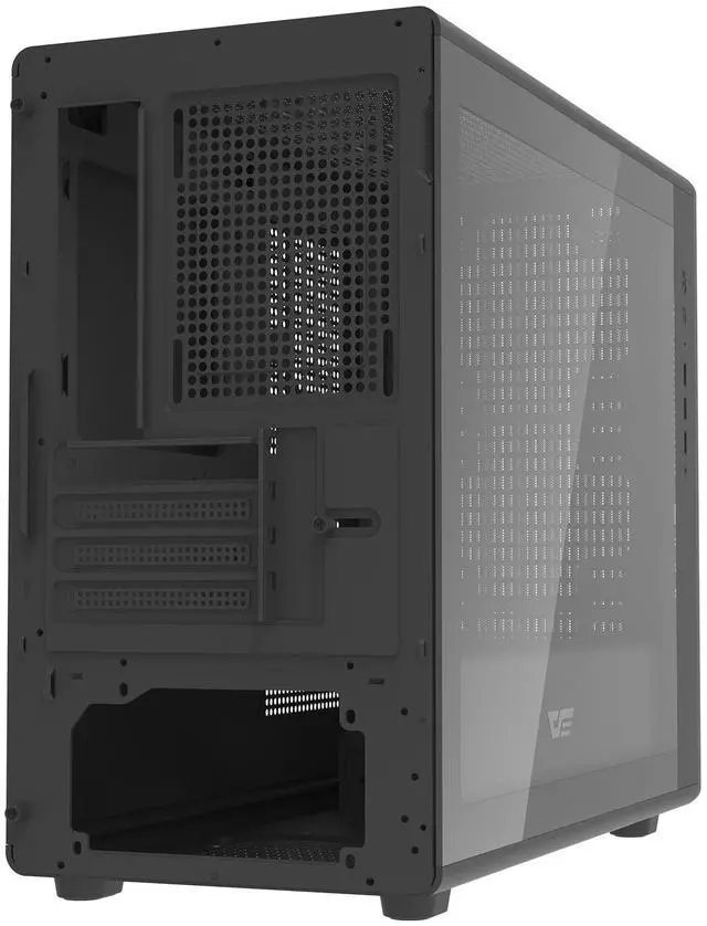 Alt view image 3 of 7 - darkFlash BD460M, Micro-ATX PC Case, High Airflow Mesh Front Panel, Tempered Glass Side Panel, Supports 240mm Water Cooling Radiator, Type-C Port,Black