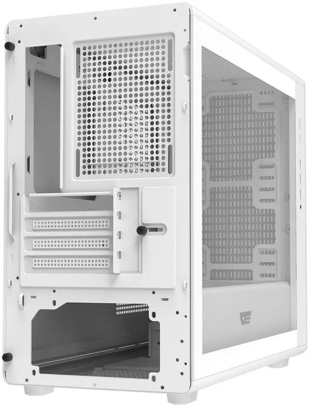 Alt view image 3 of 7 - darkFlash BD460M, Micro-ATX PC Case, High Airflow Mesh Front Panel, Tempered Glass Side Panel, Supports 240mm Water Cooling Radiator, Type-C Port,White