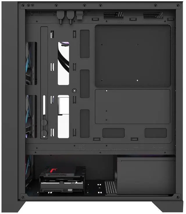 Alt view image 5 of 7 - darkFlash DRX70 Mech, ATX Mid-Tower Gaming PC Case, Pre-Installed 3x120mm Fix RGB Fans, Removable Large Mesh Front Panel, Tempered Glass Side Panel, Type-C Port, Supports 280mm Radiator,Black