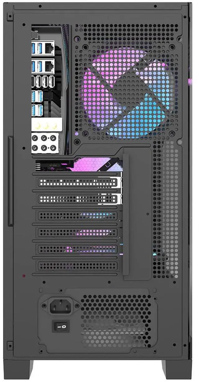 Alt view image 4 of 7 - darkFlash DRX70 Mech, ATX Mid-Tower Gaming PC Case, Pre-Installed 3x120mm Fix RGB Fans, Removable Large Mesh Front Panel, Tempered Glass Side Panel, Type-C Port, Supports 280mm Radiator,Black