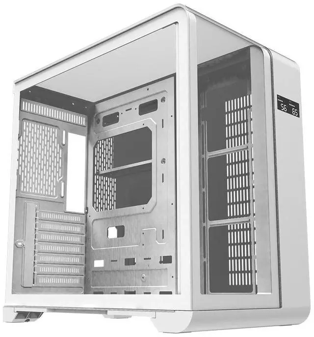 Alt view image 6 of 7 - darkFlash L280, ATX Mid-Tower PC Case with Screen, 4x Pre-Installed PWM ARGB Fans, Three Side Curved Tempered Glass, USB 3.0 Port, Supports 360mm Radiator,White
