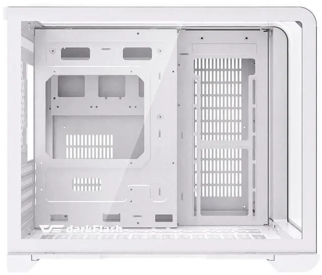 Alt view image 4 of 7 - darkFlash L280M, Micro-ATX Gaming PC Case with Screen, 3x Pre-Installed PWM ARGB Fans, Curved Tempered Glass, USB 3.0 Port, Supports 240mm Radiator,White