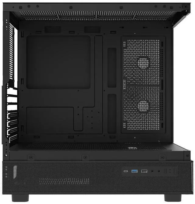 Alt view image 4 of 7 - darkFlash DPX90, ATX Mid-Tower Gaming PC Case, 3x Pre-Installed Fans, 270° Panoramic Tempered Glass, USB 3.1 Gen 2 Type-C Port, Supports 360mm Radiator,Black